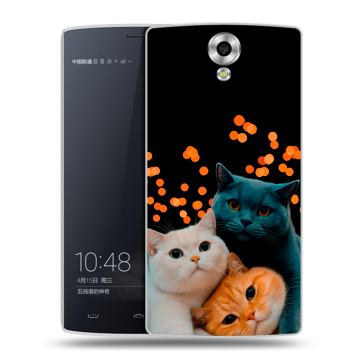 Силиконовый чехол на Homtom HT7 с принтом Кошки