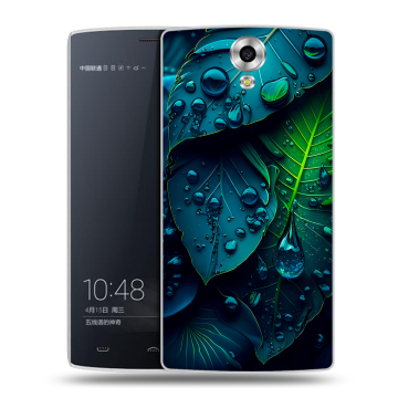 Силиконовый чехол на Homtom HT7 с принтом Листья
