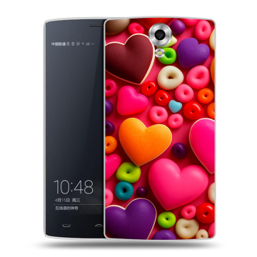 Силиконовый чехол на Homtom HT7 с принтом Сердечки