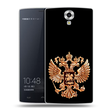 Силиконовый чехол на Homtom HT7 с принтом Герб России золотой