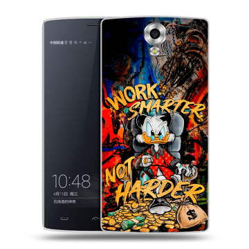 Силиконовый чехол на Homtom HT7 с принтом Дональд Дак Деньги