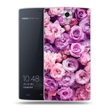 Силиконовый чехол на Homtom HT7 с принтом лавандовые розы