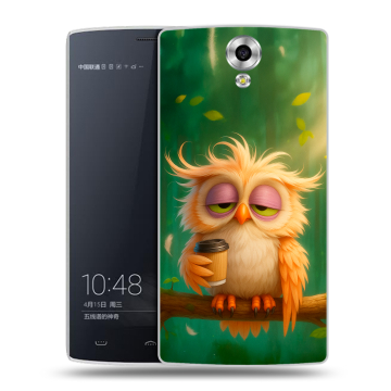 Силиконовый чехол на Homtom HT7 с принтом сова