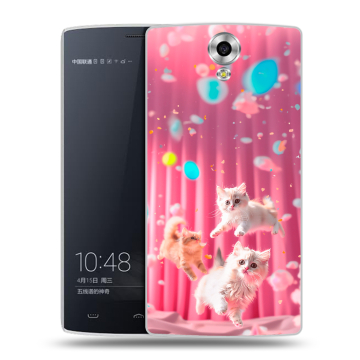 Силиконовый чехол на Homtom HT7 с принтом милые котики