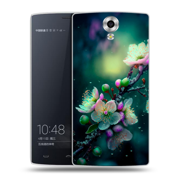 Силиконовый чехол на Homtom HT7 с принтом Цветы и мрамор