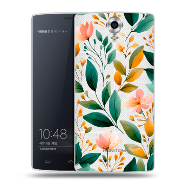 Силиконовый чехол на Homtom HT7 с принтом Цветы паттерн Силиконовый чехол на Homtom HT7 с принтом Цветы паттерн
