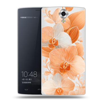 Силиконовый чехол на Homtom HT7 с принтом Бежевые цветы Силиконовый чехол на Homtom HT7 с принтом Бежевые цветы