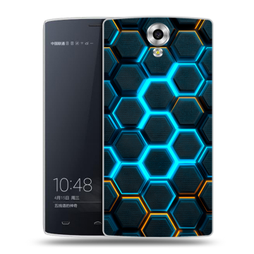 Силиконовый чехол на Homtom HT7 с принтом Неоновые соты Силиконовый чехол на Homtom HT7 с принтом Неоновые соты