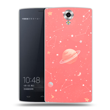 Силиконовый чехол на Homtom HT7 с принтом Розовый космос Силиконовый чехол на Homtom HT7 с принтом Розовый космос
