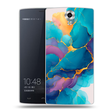 Силиконовый чехол на Homtom HT7 с принтом Мрамор блестки