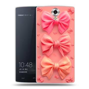 Силиконовый чехол на Homtom HT7 с принтом Розовые бантики Силиконовый чехол на Homtom HT7 с принтом Розовые бантики