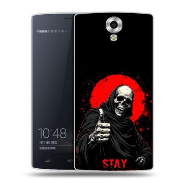 Силиконовый чехол на Homtom HT7 с принтом смешной скелет