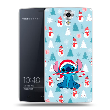 Силиконовый чехол на Homtom HT7 с принтом Стич Новый год