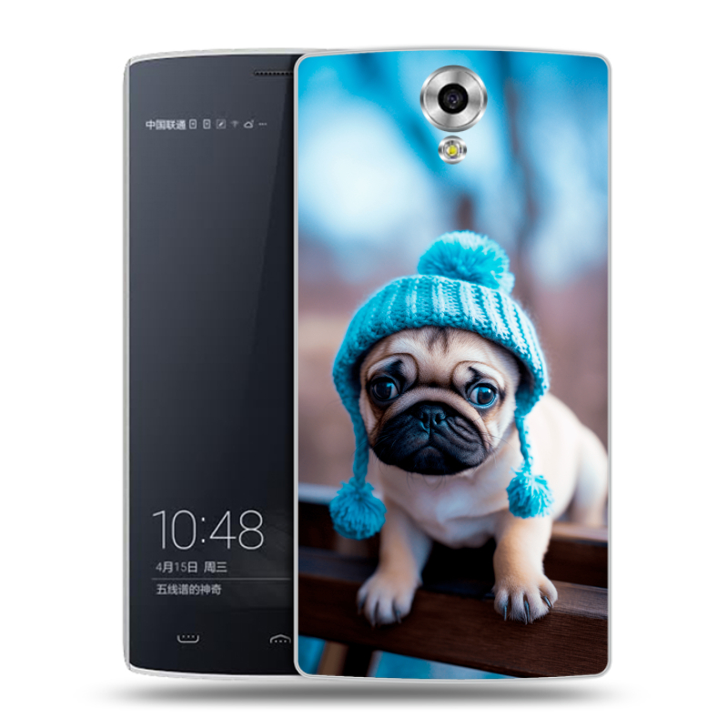 Силиконовый чехол на Homtom HT7 с принтом Мопс в шапке Силиконовый чехол на Homtom HT7 с принтом Мопс в шапке