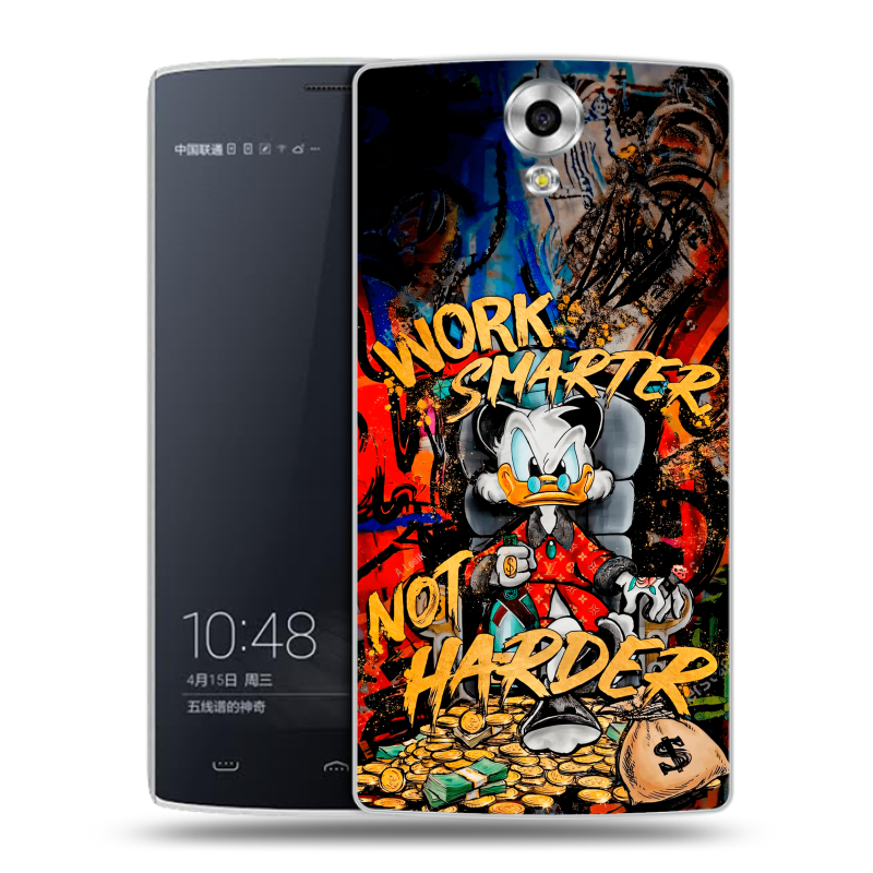 Силиконовый чехол на Homtom HT7 с принтом Дональд Дак Деньги Силиконовый чехол на Homtom HT7 с принтом Дональд Дак Деньги