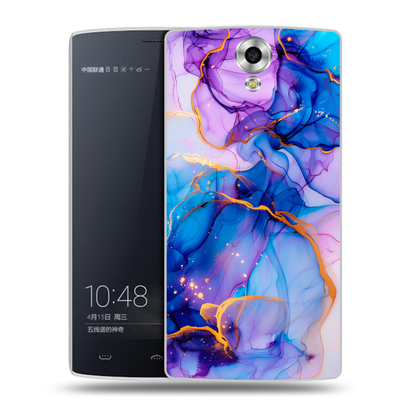 Силиконовый чехол на Homtom HT7 с принтом синий мрамор Силиконовый чехол на Homtom HT7 с принтом синий мрамор