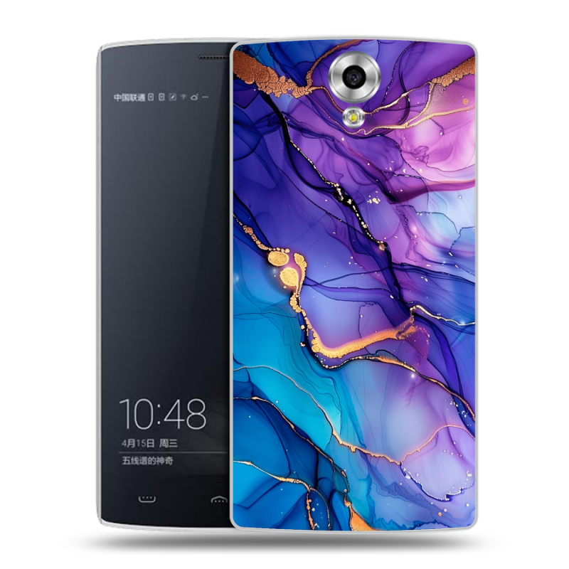 Силиконовый чехол на Homtom HT7 с принтом синий мрамор Силиконовый чехол на Homtom HT7 с принтом синий мрамор