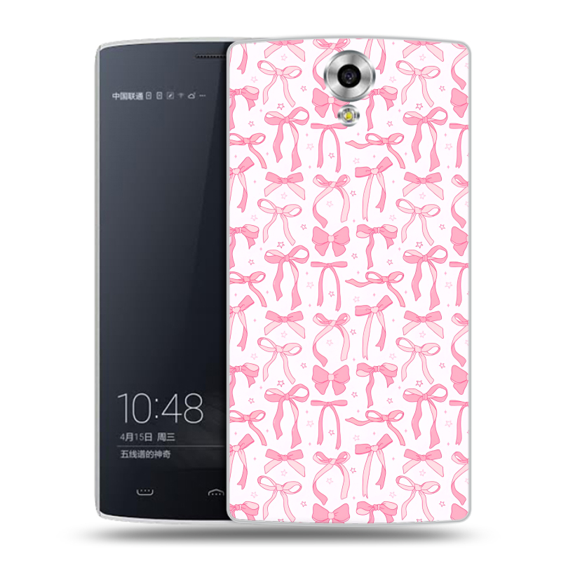 Силиконовый чехол на Homtom HT7 с принтом Розовые бантики Силиконовый чехол на Homtom HT7 с принтом Розовые бантики