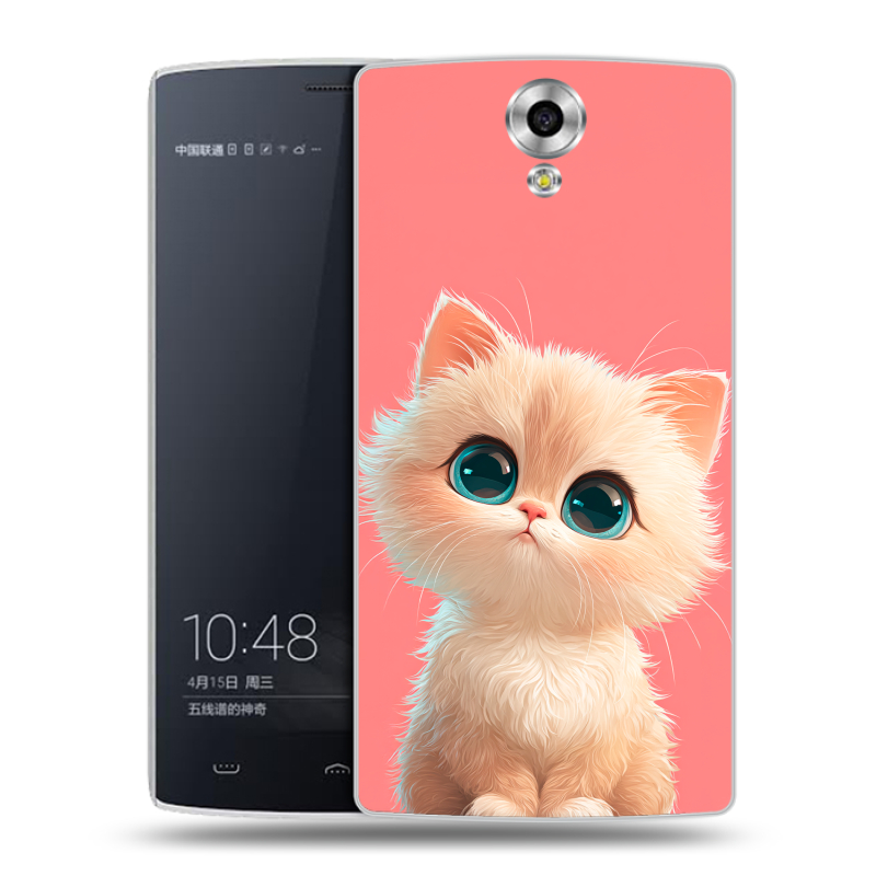 Силиконовый чехол на Homtom HT7 с принтом Розовый котенок Силиконовый чехол на Homtom HT7 с принтом Розовый котенок