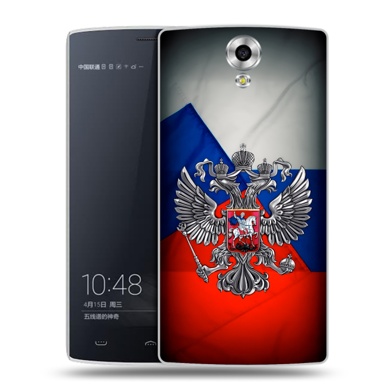 Силиконовый чехол на Homtom HT7 с принтом Флаг России Силиконовый чехол на Homtom HT7 с принтом Флаг России