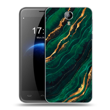 Силиконовый чехол на Homtom HT3 с принтом Мрамор зеленое золото Силиконовый чехол на Homtom HT3 с принтом Мрамор зеленое золото