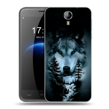 Силиконовый чехол на Homtom HT3 с принтом Лесной волк Силиконовый чехол на Homtom HT3 с принтом Лесной волк