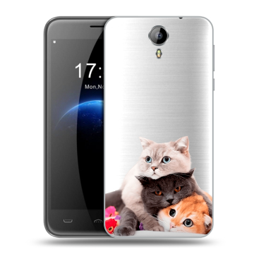 Силиконовый чехол на Homtom HT3 с принтом Кошки Силиконовый чехол на Homtom HT3 с принтом Кошки