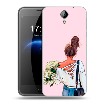 Силиконовый чехол на Homtom HT3 с принтом Девушка и букет Силиконовый чехол на Homtom HT3 с принтом Девушка и букет
