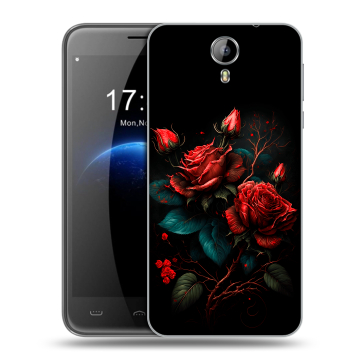 Силиконовый чехол на Homtom HT3 с принтом Розы красные