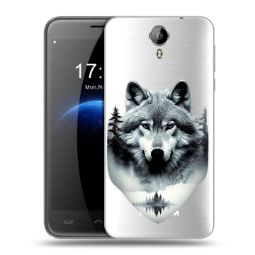 Силиконовый чехол на Homtom HT3 с принтом Волк в лесу Силиконовый чехол на Homtom HT3 с принтом Волк в лесу