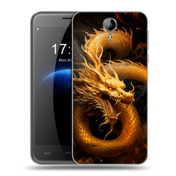 Силиконовый чехол на Homtom HT3 с принтом Золотой дракон