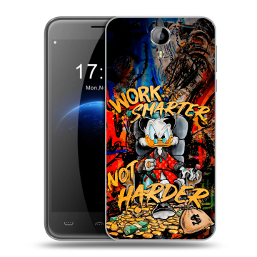 Силиконовый чехол на Homtom HT3 с принтом Дональд Дак Деньги