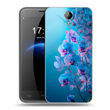 Силиконовый чехол на Homtom HT3 с принтом голубые орхидеи Силиконовый чехол на Homtom HT3 с принтом голубые орхидеи
