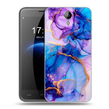 Силиконовый чехол на Homtom HT3 с принтом синий мрамор Силиконовый чехол на Homtom HT3 с принтом синий мрамор