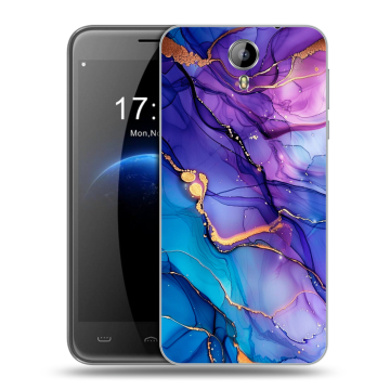 Силиконовый чехол на Homtom HT3 с принтом синий мрамор Силиконовый чехол на Homtom HT3 с принтом синий мрамор