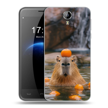 Силиконовый чехол на Homtom HT3 с принтом Капибара с апельсином Силиконовый чехол на Homtom HT3 с принтом Капибара с апельсином