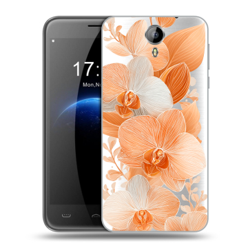 Силиконовый чехол на Homtom HT3 с принтом Бежевые цветы Силиконовый чехол на Homtom HT3 с принтом Бежевые цветы