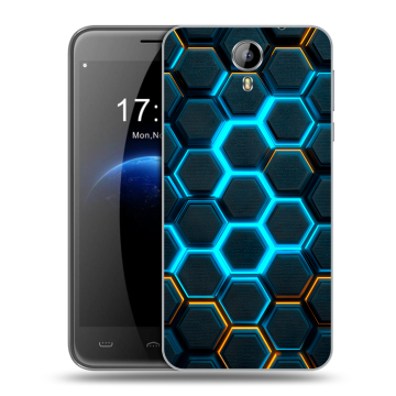 Силиконовый чехол на Homtom HT3 с принтом Неоновые соты Силиконовый чехол на Homtom HT3 с принтом Неоновые соты