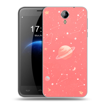 Силиконовый чехол на Homtom HT3 с принтом Розовый космос Силиконовый чехол на Homtom HT3 с принтом Розовый космос