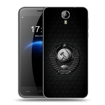 Силиконовый чехол на Homtom HT3 с принтом Герб Флаг СССР