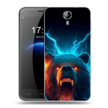 Силиконовый чехол на Homtom HT3 с принтом Медведь