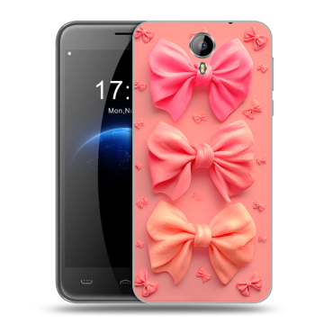 Силиконовый чехол на Homtom HT3 с принтом Розовые бантики Силиконовый чехол на Homtom HT3 с принтом Розовые бантики