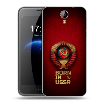 Силиконовый чехол на Homtom HT3 с принтом Флаг Герб СССР