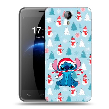 Силиконовый чехол на Homtom HT3 с принтом Стич Новый год