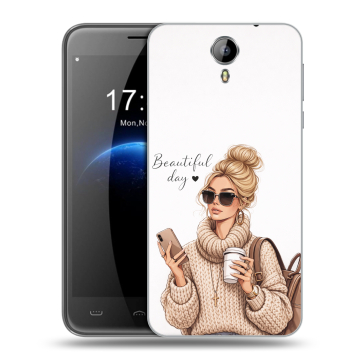 Силиконовый чехол на Homtom HT3 с принтом женский Силиконовый чехол на Homtom HT3 с принтом женский