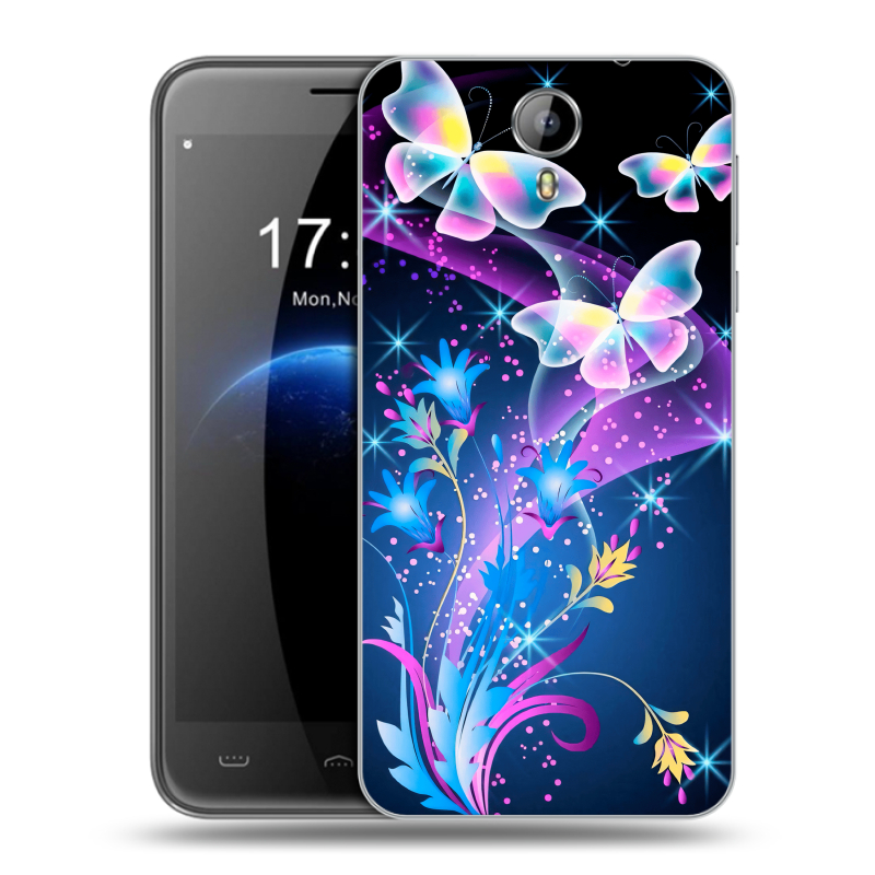 Силиконовый чехол на Homtom HT3 с принтом Бабочки Силиконовый чехол на Homtom HT3 с принтом Бабочки