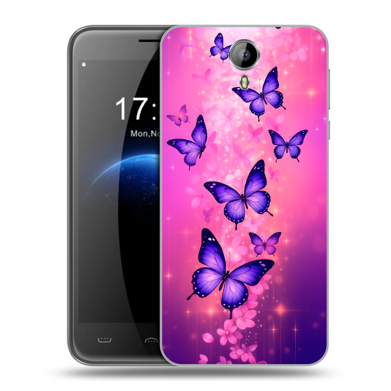 Силиконовый чехол на Homtom HT3 с принтом Бабочки Силиконовый чехол на Homtom HT3 с принтом Бабочки