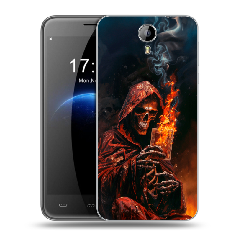 Силиконовый чехол на Homtom HT3 с принтом Скелет и карты Силиконовый чехол на Homtom HT3 с принтом Скелет и карты