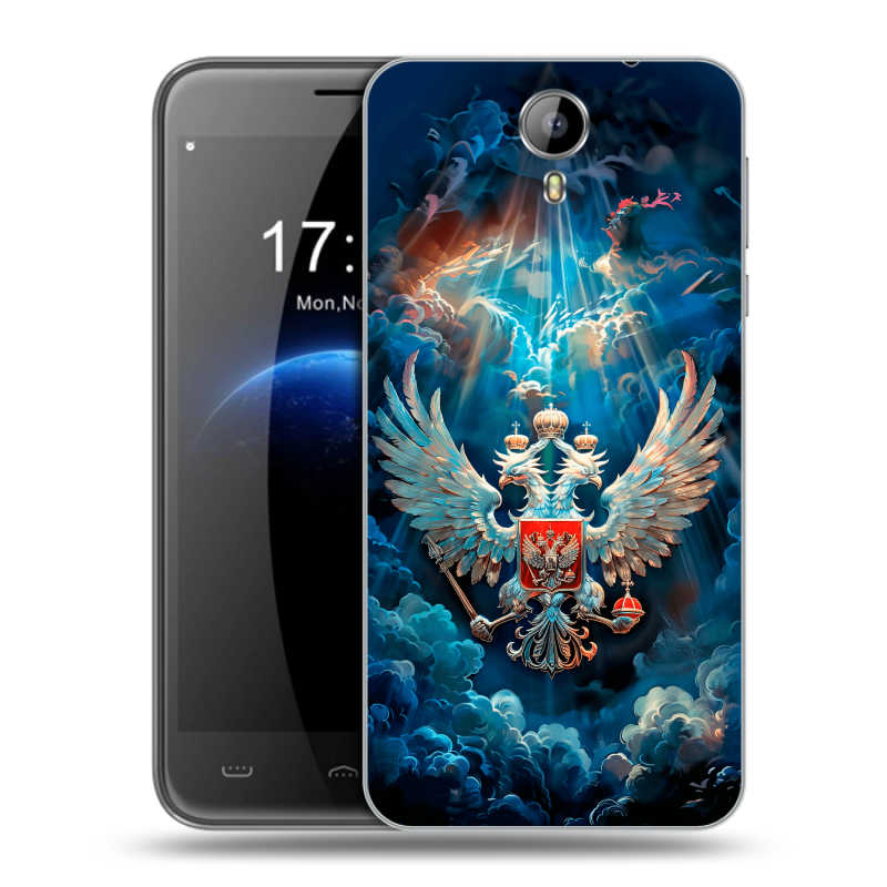 Силиконовый чехол на Homtom HT3 с принтом Герб флаг России Силиконовый чехол на Homtom HT3 с принтом Герб флаг России