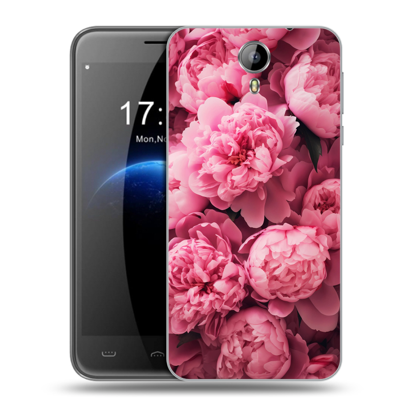 Силиконовый чехол на Homtom HT3 с принтом цветы пионы Силиконовый чехол на Homtom HT3 с принтом цветы пионы